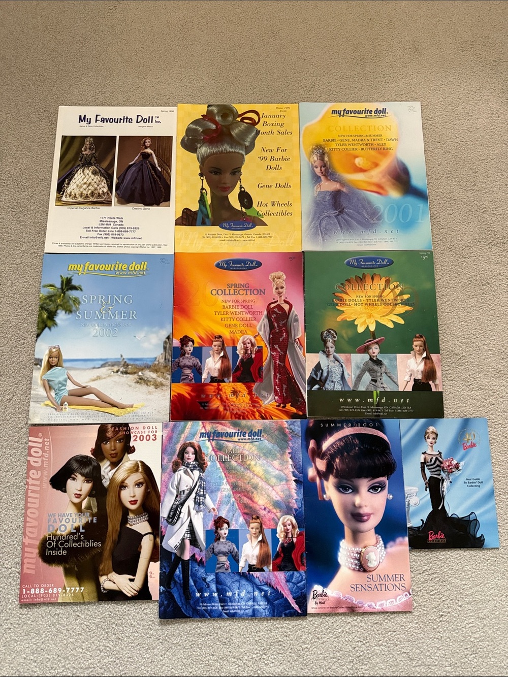 Lot of 10 Vintage Barbie Catalogs/Brochures - My Favourite Doll